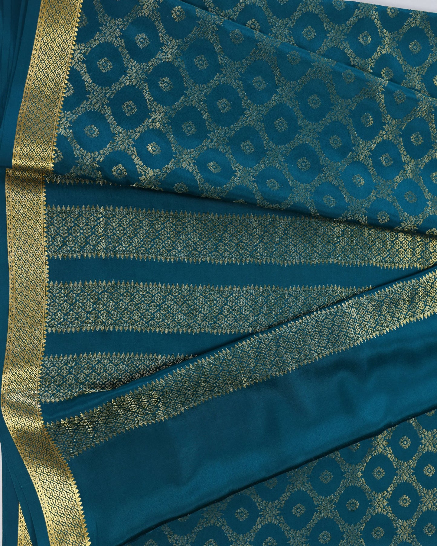 Rama green  brocade butta  pure mysore silk