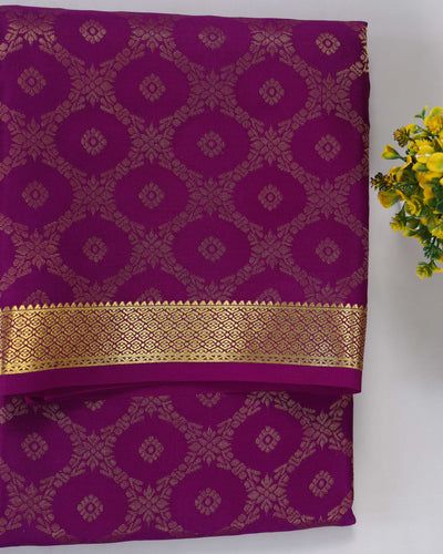 magenta  brocade butta  pure mysore silk
