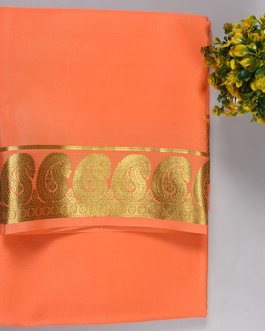 peach self mango boder pure mysore silk