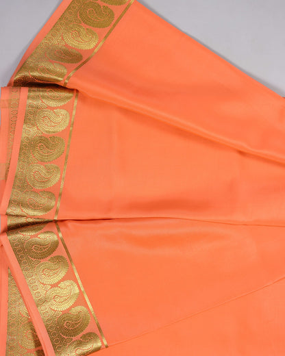peach self mango boder pure mysore silk