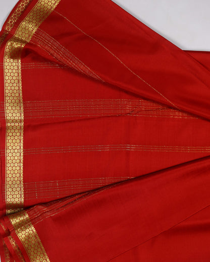 Red self 60gsm pure mysore silk