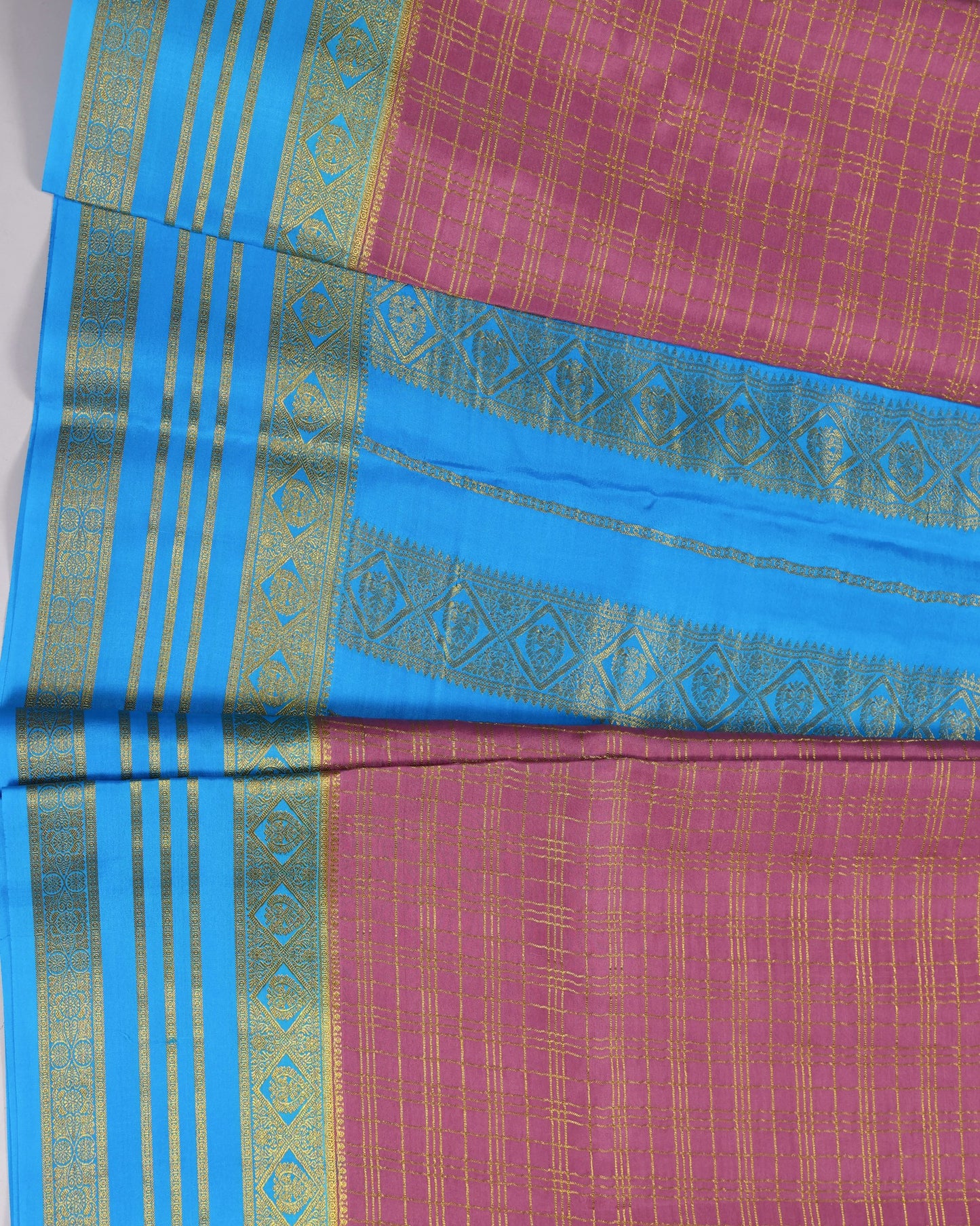 onion pink with ananda boder pure mysore silk