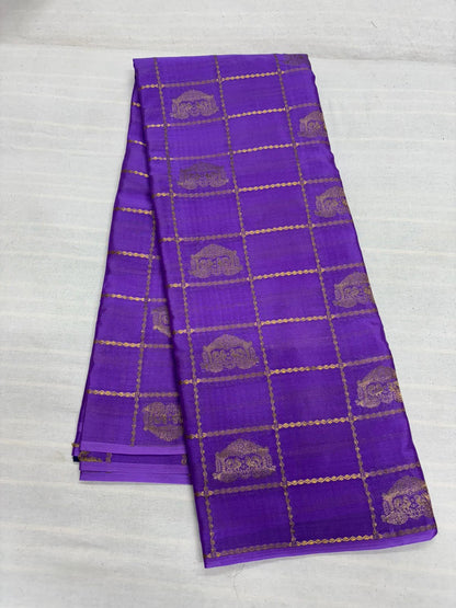 Ratha Vara Pure Mysore Silk Saree -Purple