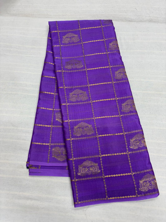 Ratha Vara Pure Mysore Silk Saree -Purple