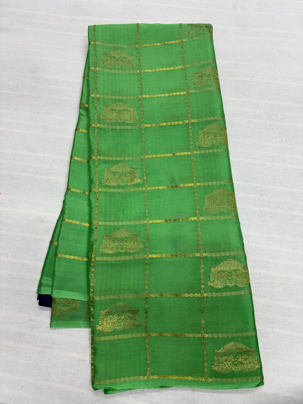 Ratha Vara Pure Mysore Silk Saree -Green