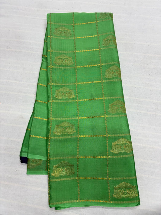 Ratha Vara Pure Mysore Silk Saree -Green