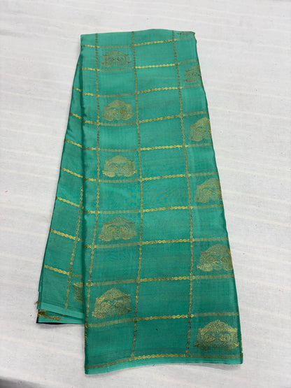 Ratha Vara Pure Mysore Silk Saree -Blue