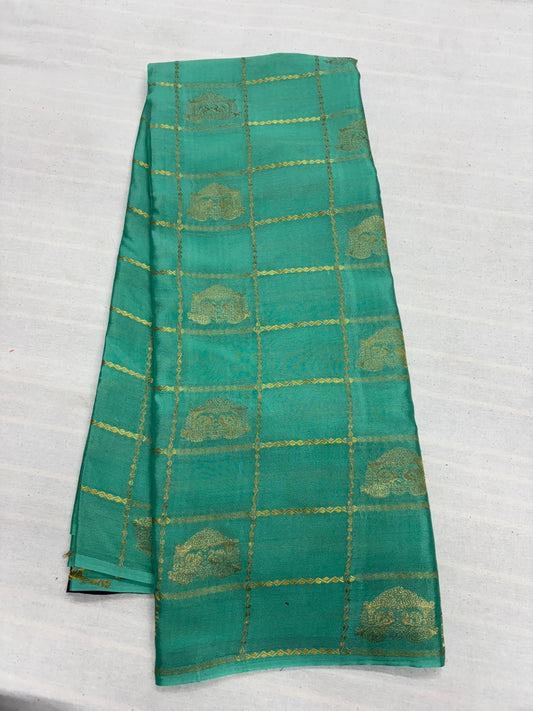 Ratha Vara Pure Mysore Silk Saree -Blue